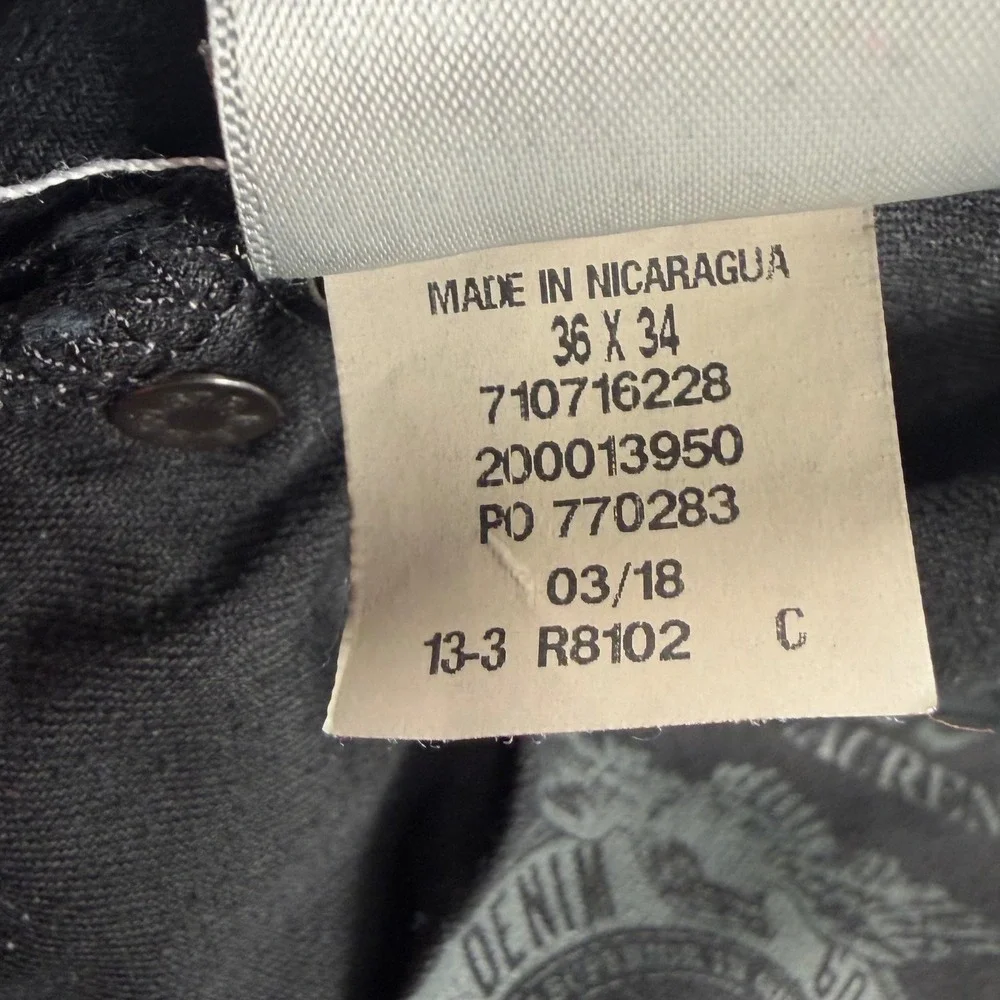Polo Ralph Lauren Jeans Men 36x34 Black Classic Fit Straight Leg Denim 710716228
